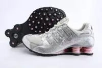 baskets nike shox promos nz taille 36-40 -argent-rose-rouge01